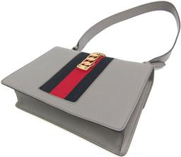 Gucci Sylvie Leather Shoulder Bag - Leather - Gray