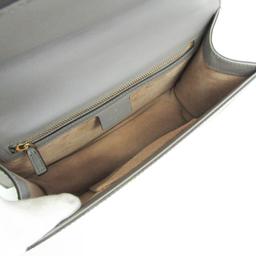 Gucci Sylvie Leather Shoulder Bag - Leather - Gray