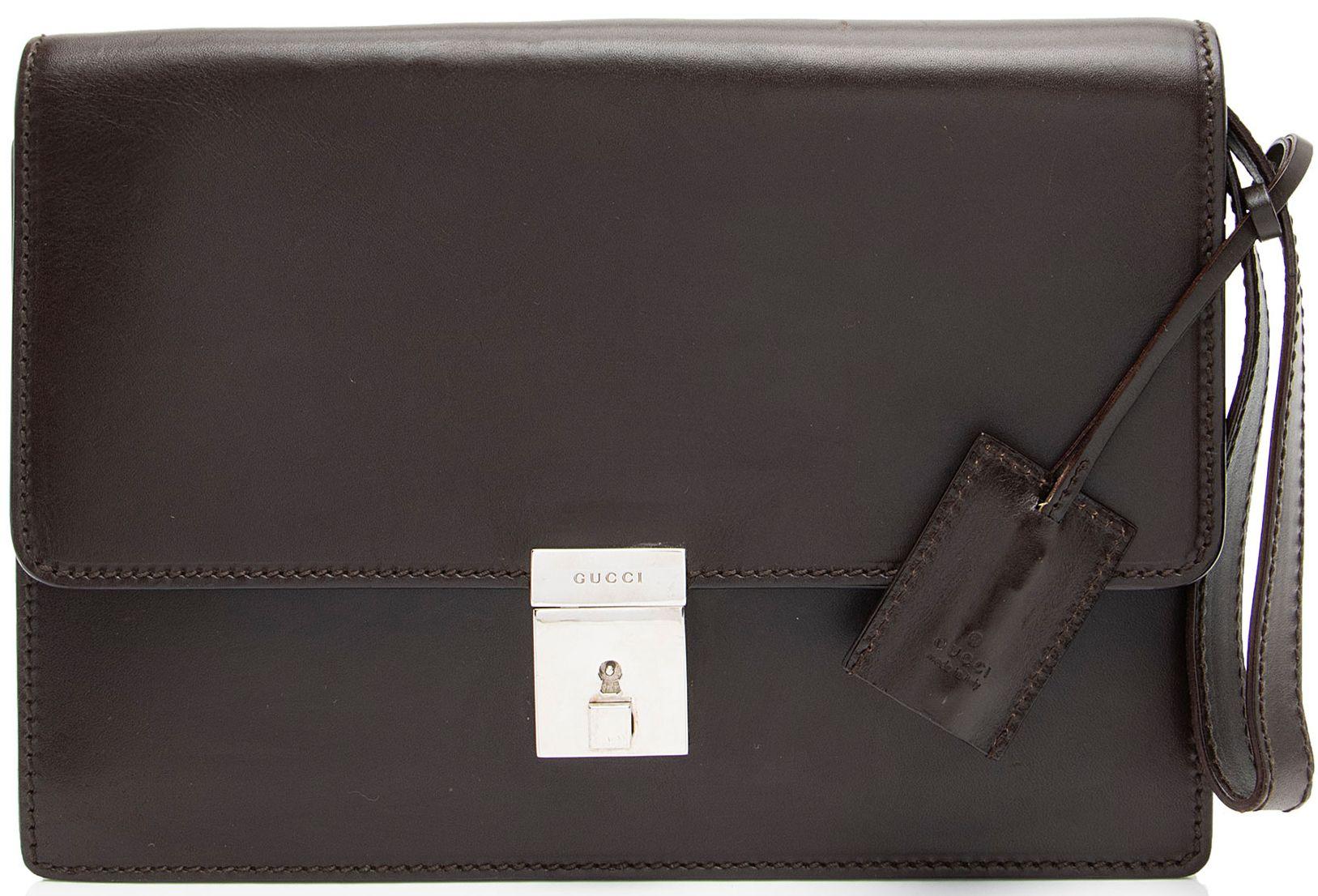 Gucci  Vintage Leather Padlock Wristlet - Brown - Leather - Good