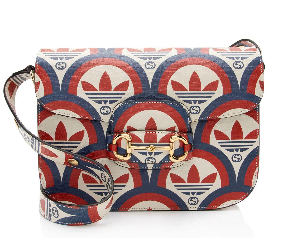 Gucci x Adidas G Horsebit 1955 Medium Shoulder Bag - Calfskin - Blue/Red/White