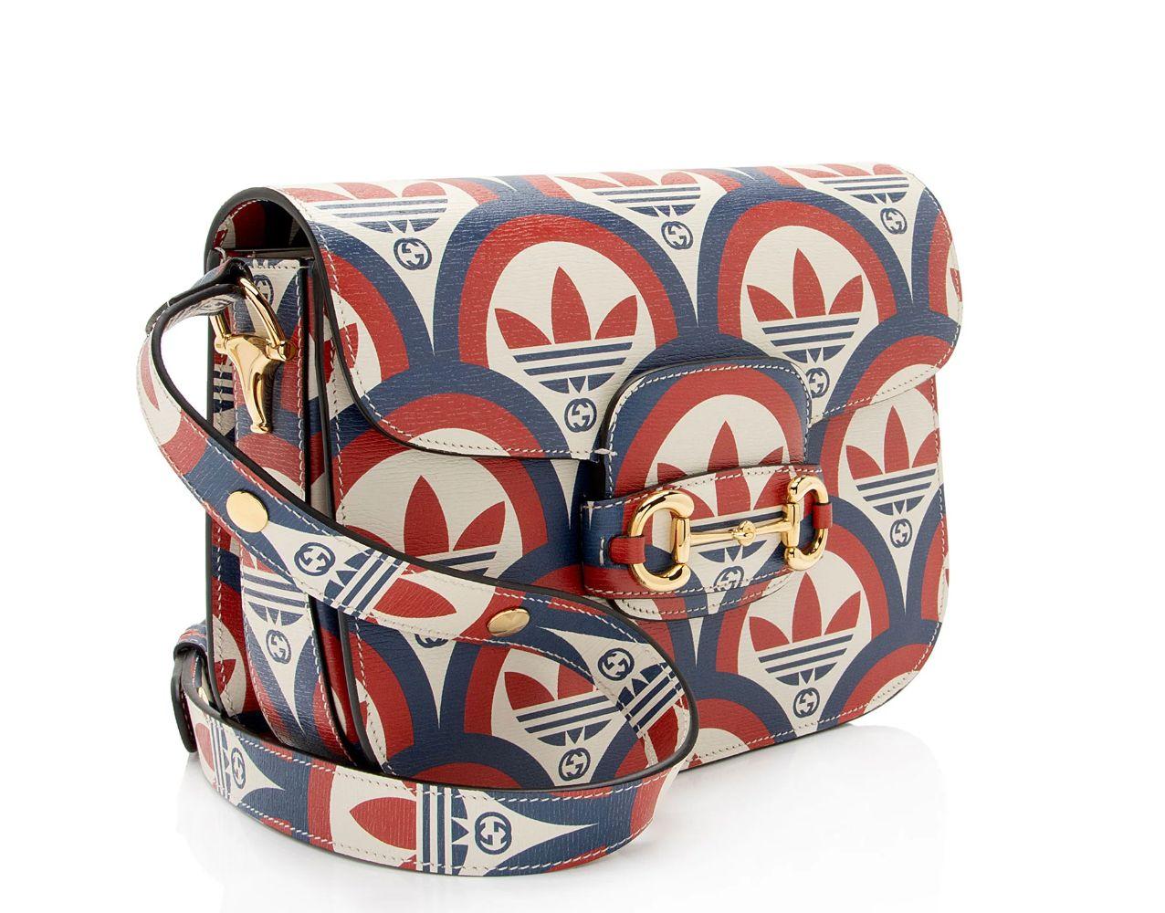 Gucci x Adidas G Horsebit 1955 Medium Shoulder Bag - Calfskin - Blue/Red/White