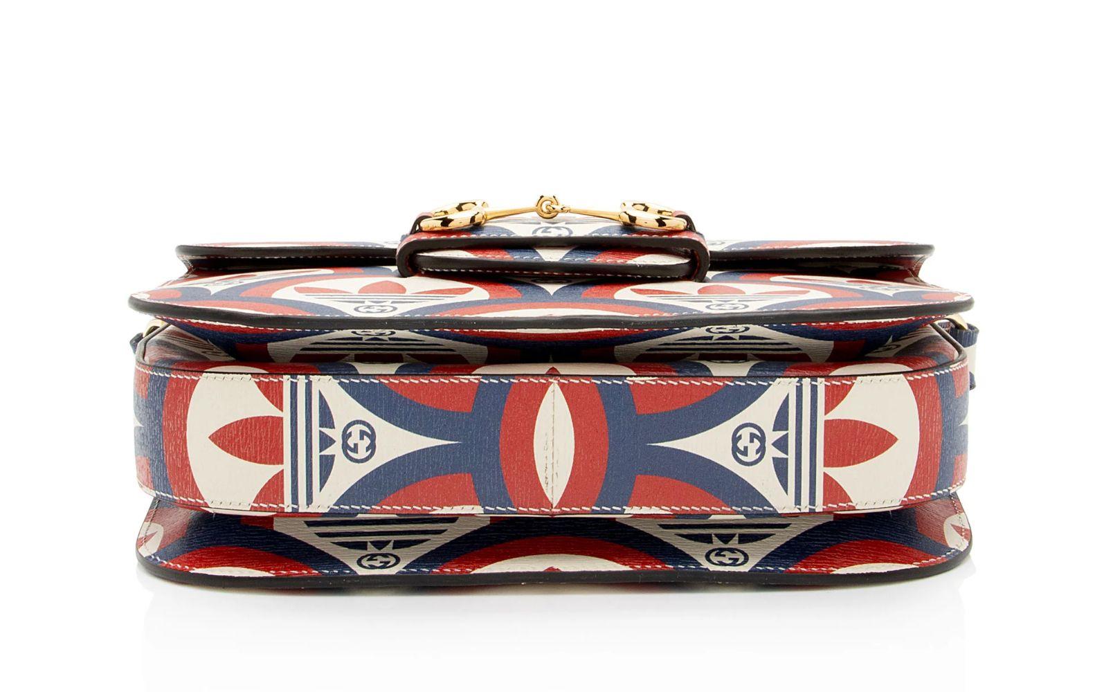 Gucci x Adidas G Horsebit 1955 Medium Shoulder Bag - Calfskin - Blue/Red/White