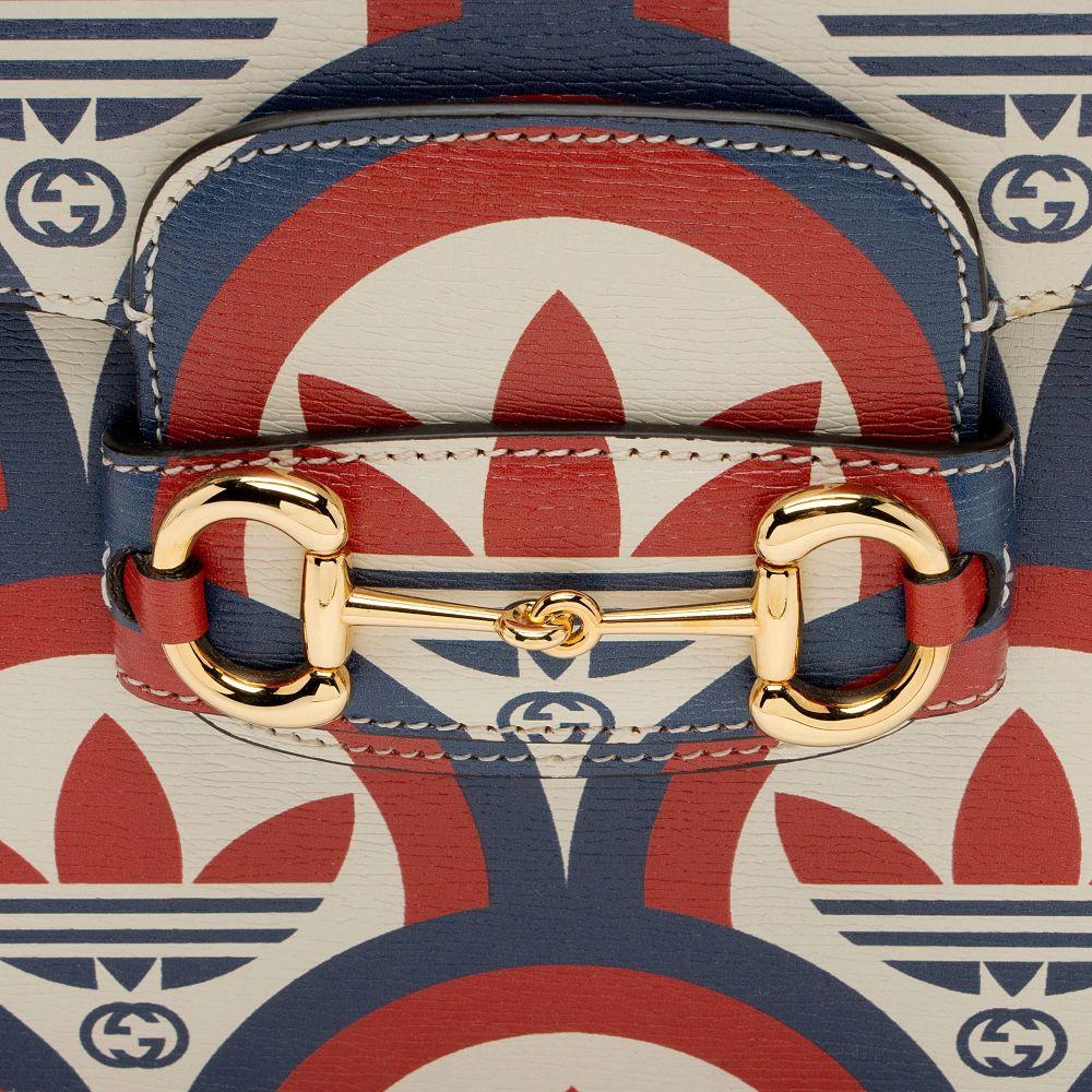 Gucci x Adidas G Horsebit 1955 Medium Shoulder Bag - Calfskin - Blue/Red/White