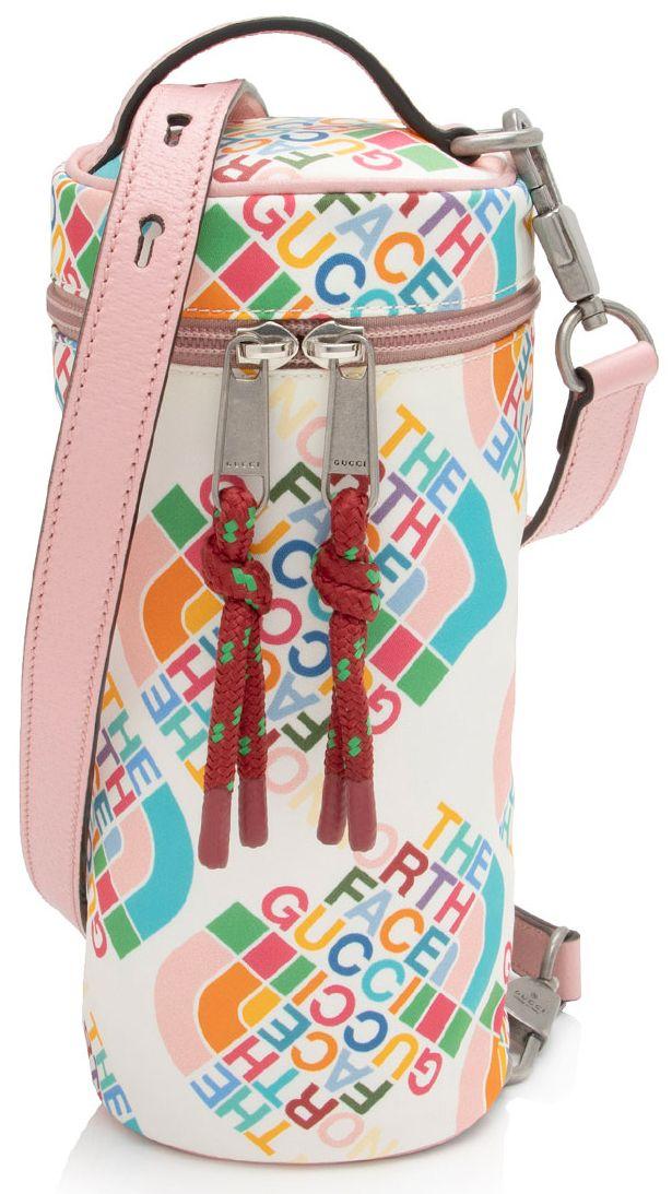 Gucci  x North Face Econyl Logo Barrel Shoulder Bag - Pink/White - Econyl Nylon - Excellent