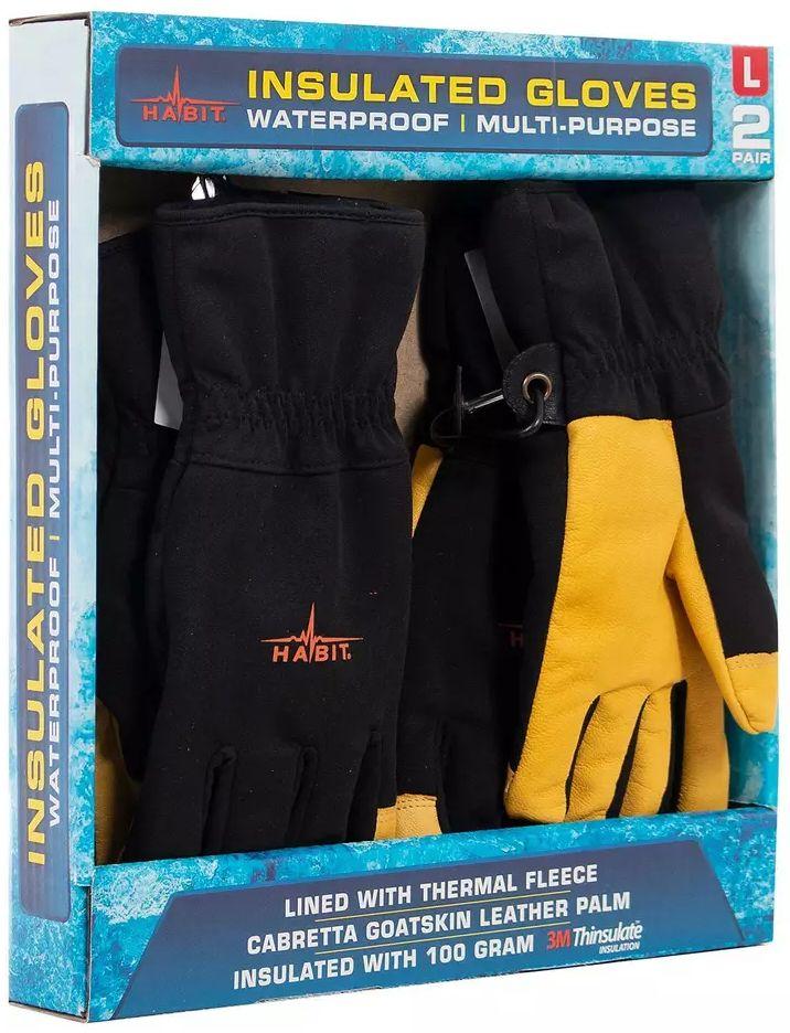 Habit  Waterproof Multi-Purpose Insulated Gloves L - Black/Yellow - Brand New