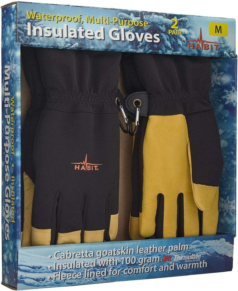 Habit  Waterproof Multi-Purpose Insulated Gloves M - Black/Yellow - Excellent