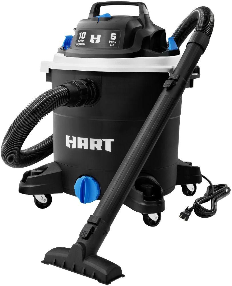 HART  10 Gallon 6 Peak HP Wet/Dry Vacuum - Black/Blue/White - Premium