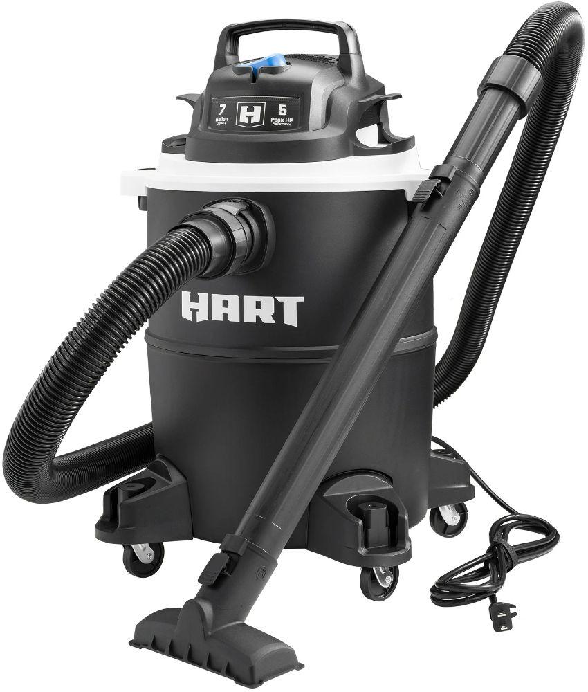 HART  7 Gallon 5 Peak HP Poly Wet/Dry Vacuum - Black - Premium