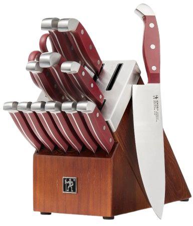 Henckels  Statement Self-Sharpening Knife Block Set (14Pcs) - Red - Brand New