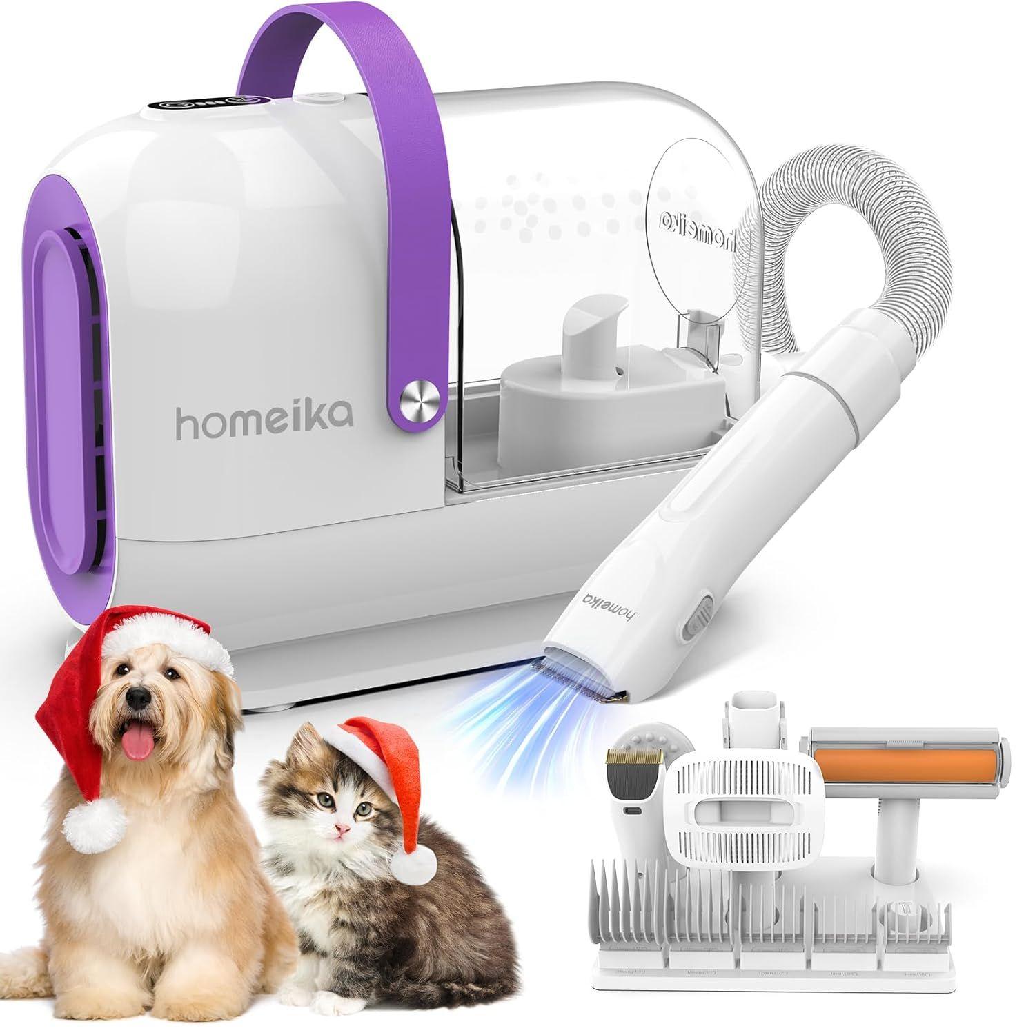 Homeika  H317 Pet Grooming Vacuum with Hair Roller - White/Purple - Excellent