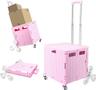 Honshine Foldable Cart with Stair Climbing Wheels - Pink