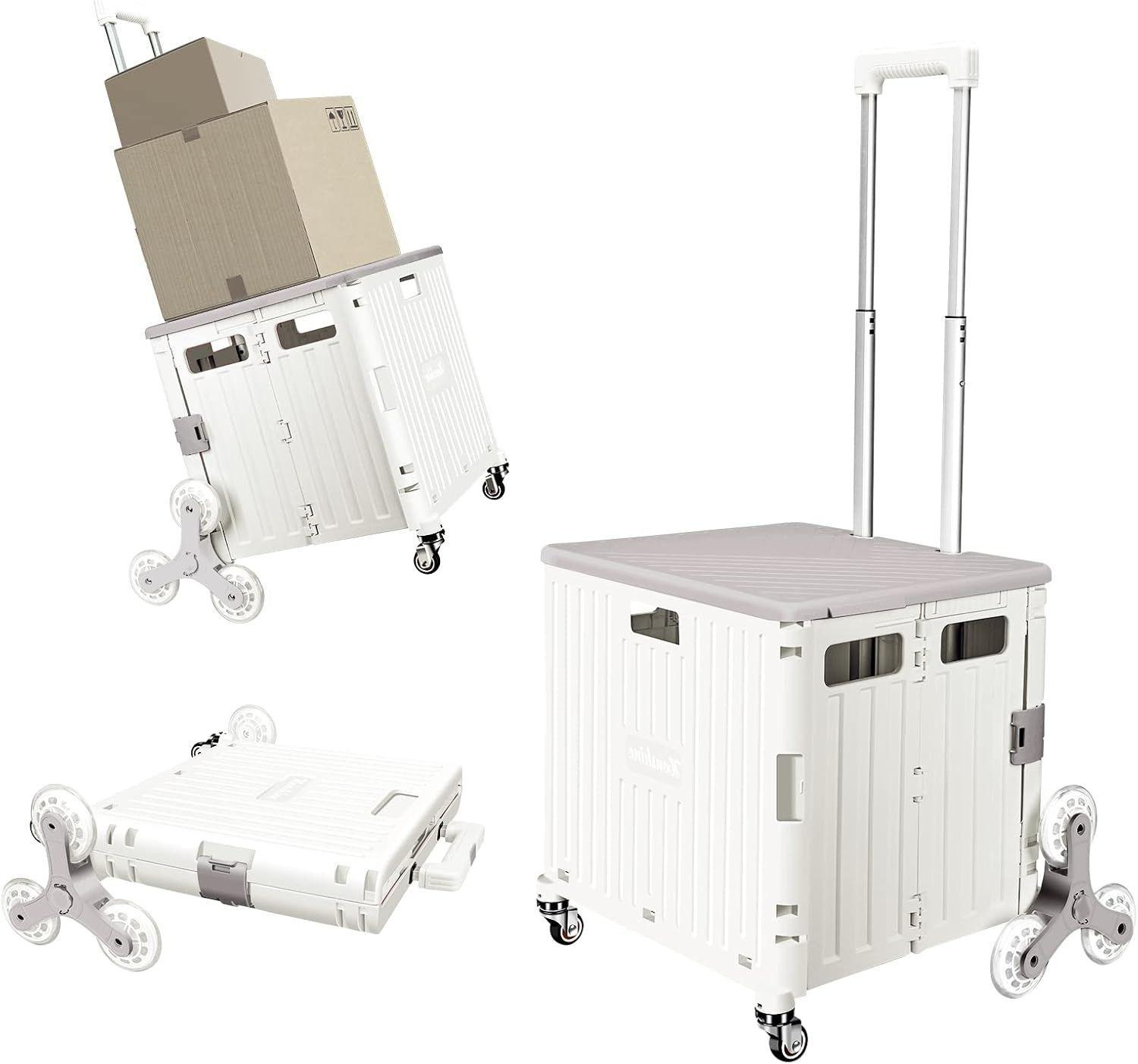 Honshine  Foldable Cart with Stair Climbing Wheels - White - Excellent