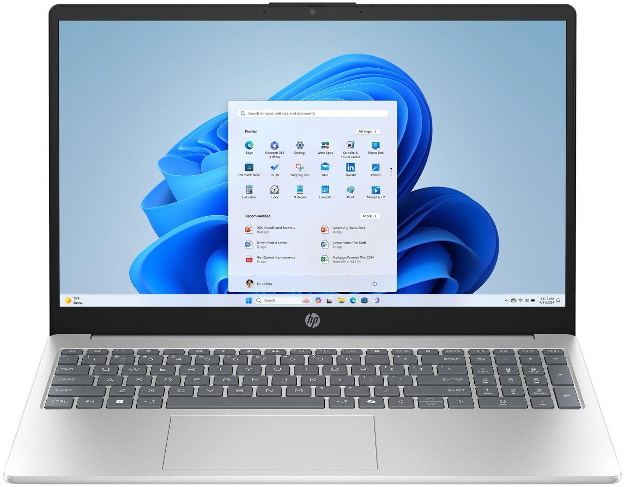 HP 15-fc0049wm Laptop 15.6" - Natural Silver - AMD Ryzen 7 7730U 2.0GHz - 16GB RAM - 512GB