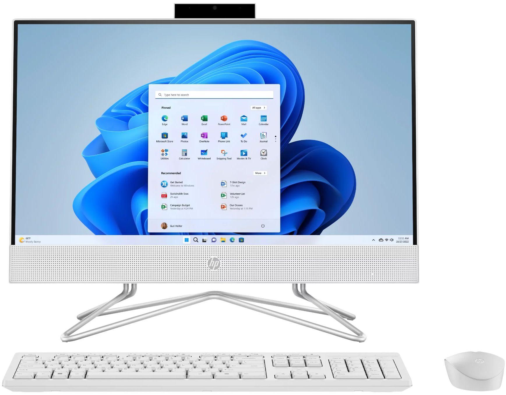 HP  22-dd0143w AIO Desktop 21.5" -  Intel Pentium Silver J5040 2.0GHz - 128GB - White - 8GB RAM - 21.5 Inch - Excellent