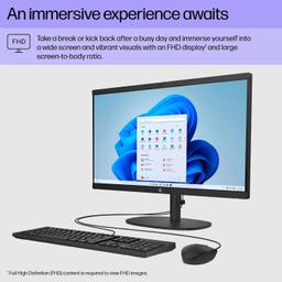 HP 22-dg0007c AIO Desktop 21.45" - Intel Core i3-N300 1.8GHz - 256GB - Black - 8GB RAM - 21.45 Inch