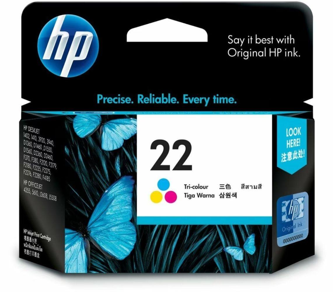 HP  22 Tri-color Original Ink Cartridge - TriColor - Brand New