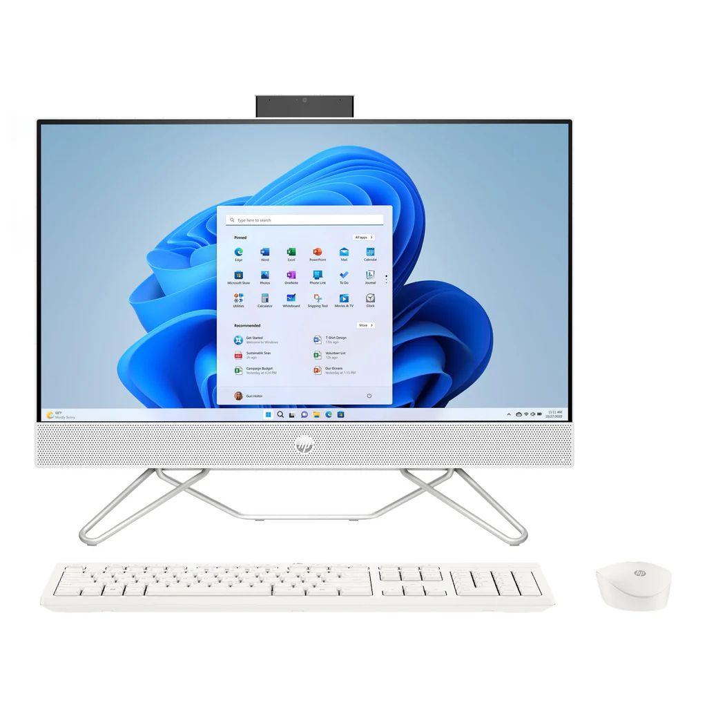 HP  24-cb1023w AIO FHD Touchscreen PC 23.8" - Intel Core i3-1215U 1.2GHz - 256GB - Starry White - 8GB RAM - 23.8 Inch - Excellent