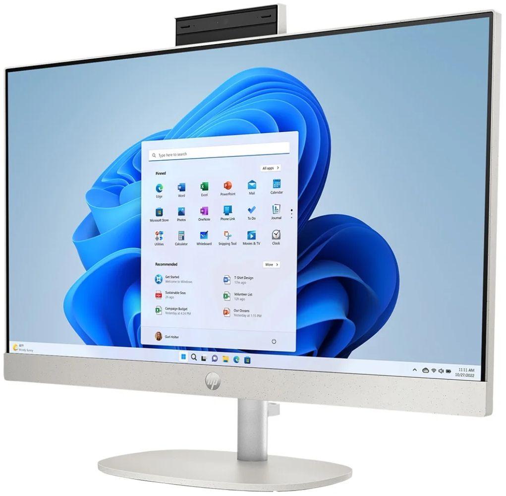 HP 24-cr0013w AIO Desktop PC 23.8" - Intel Core i3-N300 1.8GHz - 128GB - Shell White - 8GB RAM - 23.8 Inch