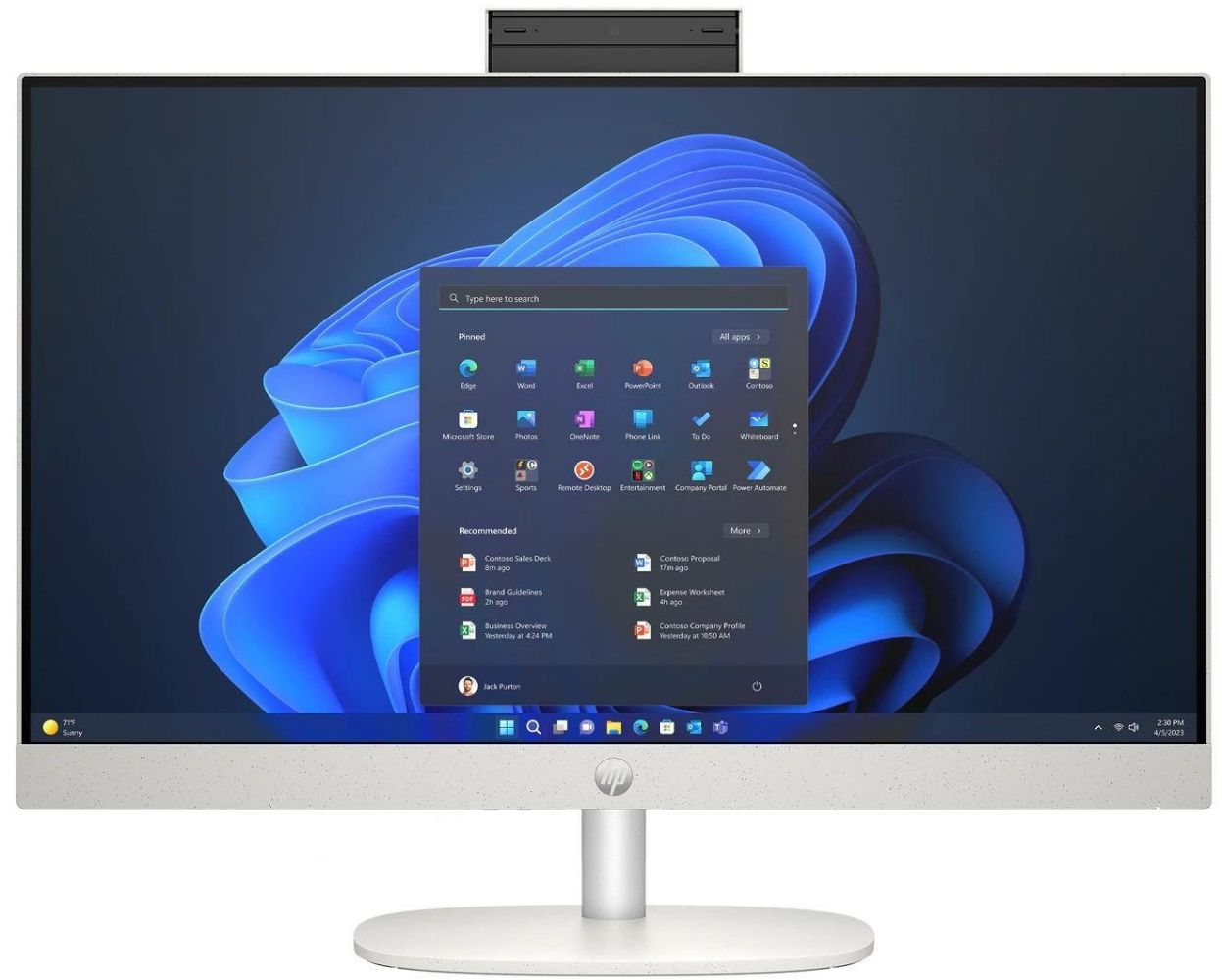 HP 27-cr1000i AIO Desktop PC 27" - Intel Core Ultra 5 125U 1.3GHz - 512GB - Shell White - 8GB RAM - 27 Inch