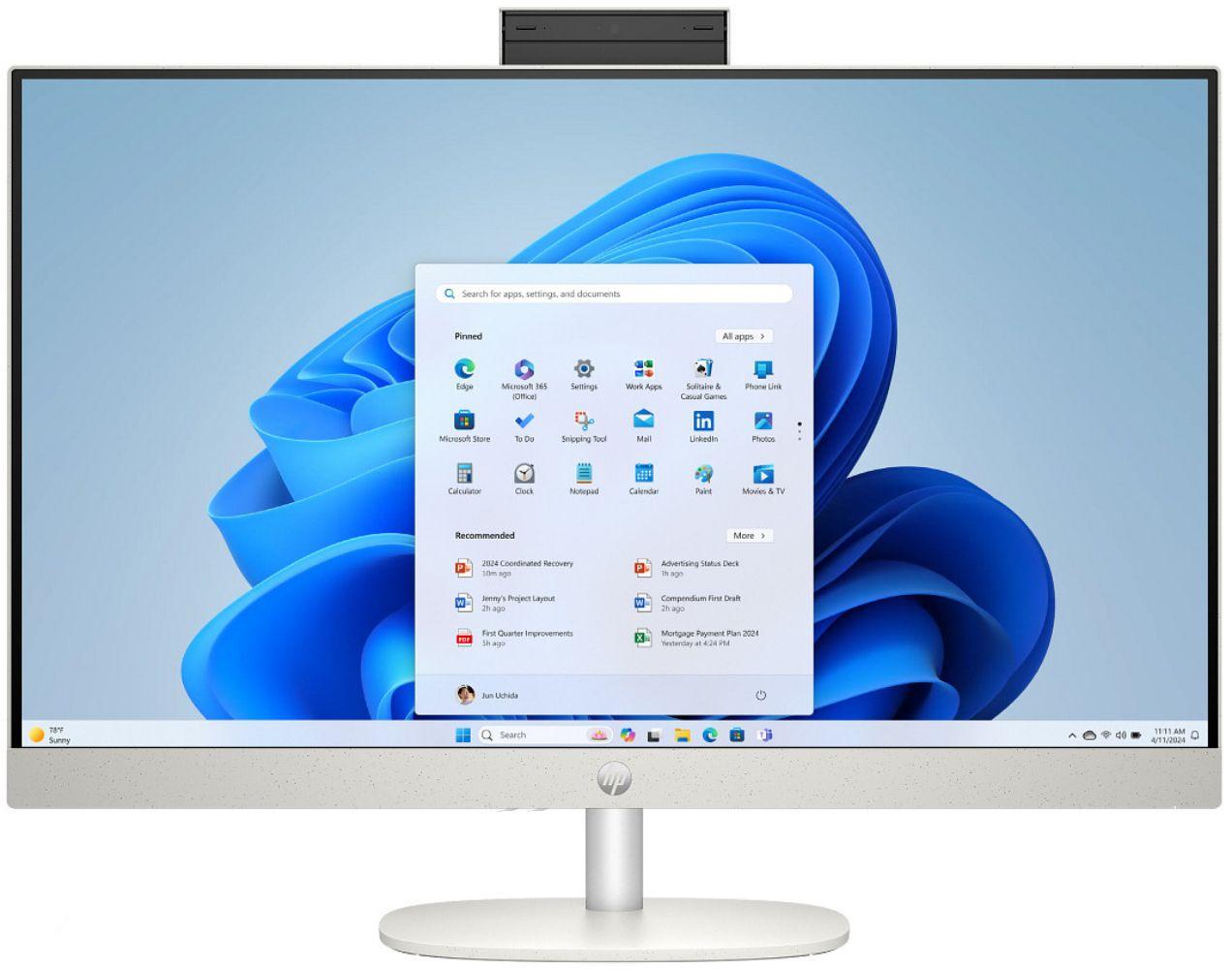 HP 27-cr2000t AIO Desktop PC 27" - Intel Core Ultra 5 225U 1.5GHz - 1TB - Shell White - 16GB RAM - 27 Inch