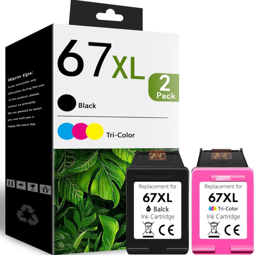 HP  67XL High Yield Original Ink Cartridge (2 Pack) - Black/ Tri-Color - Brand New