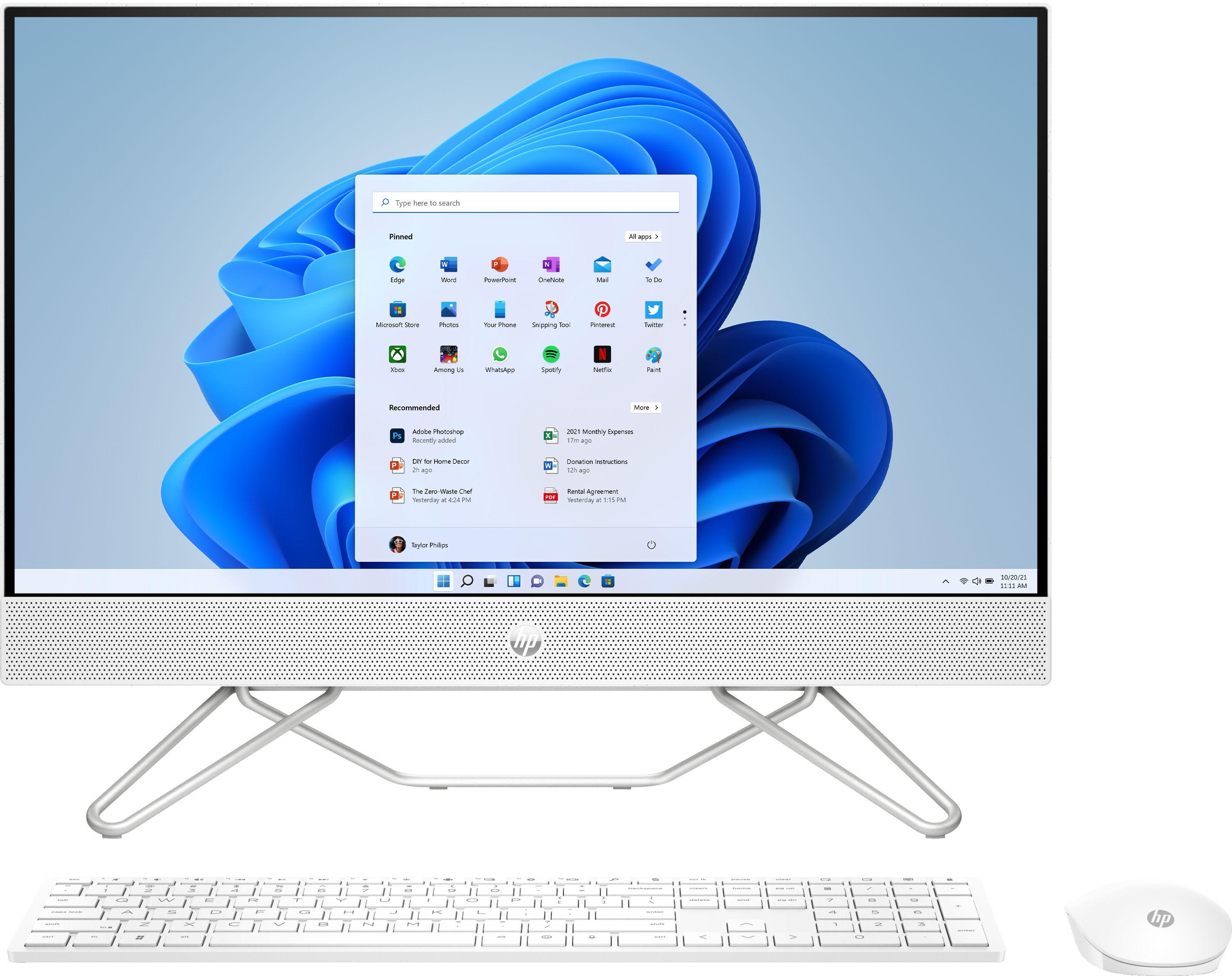 HP  All-in-One 24-df1053w AIO PC 23.8" - Intel Core i3-1115G4 2.9GHz - 256GB - Snow White - 8GB RAM - 23.8 Inch - Excellent