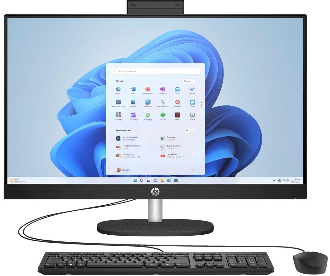 HP  All-in-One 27-cr0000t AIO Desktop 27" - Intel Core i3-1315U 1.2GHz - 256GB - Jet Black - 8GB RAM - 27 Inch - Excellent