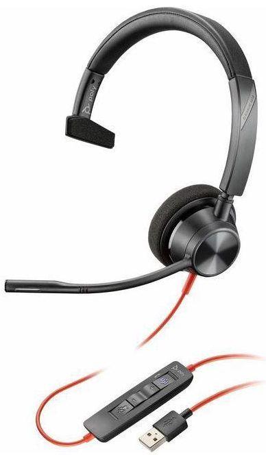Poly  Blackwire 3310 USB-A  Mono Wired Headset  - Black - Excellent