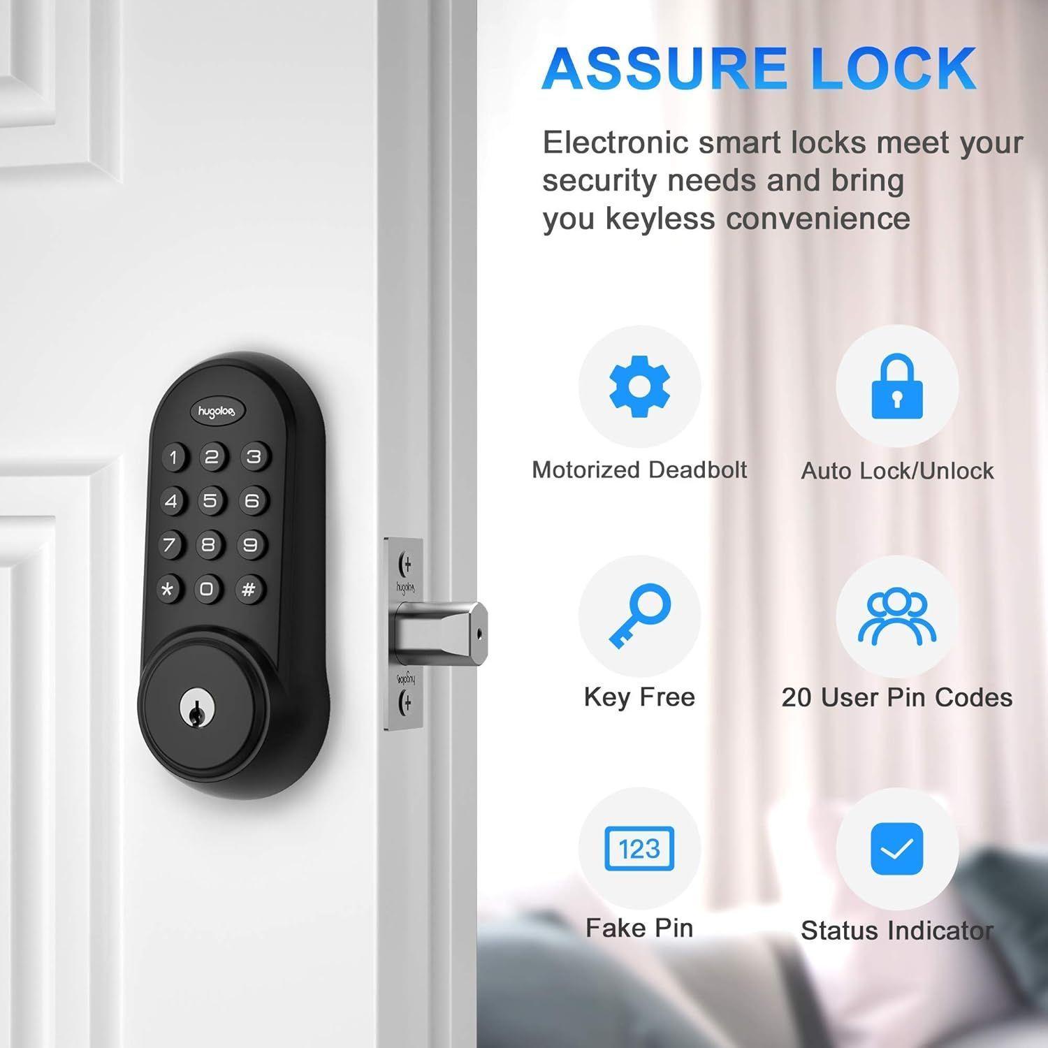 Hugolog HU01 Touchpad Digital Lock Deadbolt - Black