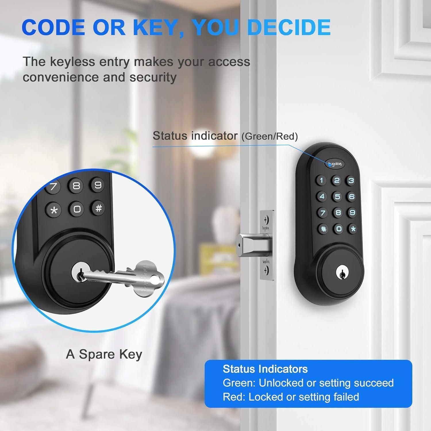 Hugolog HU01 Touchpad Digital Lock Deadbolt - Black