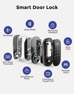 Hugolog HU04 Keyless Smart Lock with Touchscreen - Black