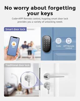 Hugolog HU04 Keyless Smart Lock with Touchscreen - Black