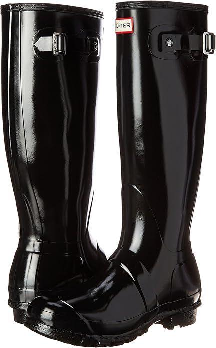 Hunter  Women's Original Tall Gloss Rain Boots 7 - Black - Brand New