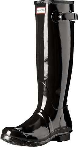Hunter Women's Original Tall Gloss Rain Boots 7 - Black