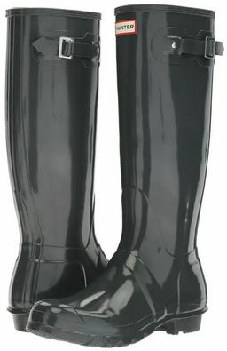 Hunter Women's Original Tall Gloss Rain Boots 9 - Dark Slate