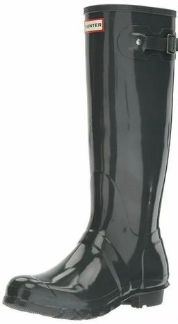 Hunter Women's Original Tall Gloss Rain Boots 9 - Dark Slate