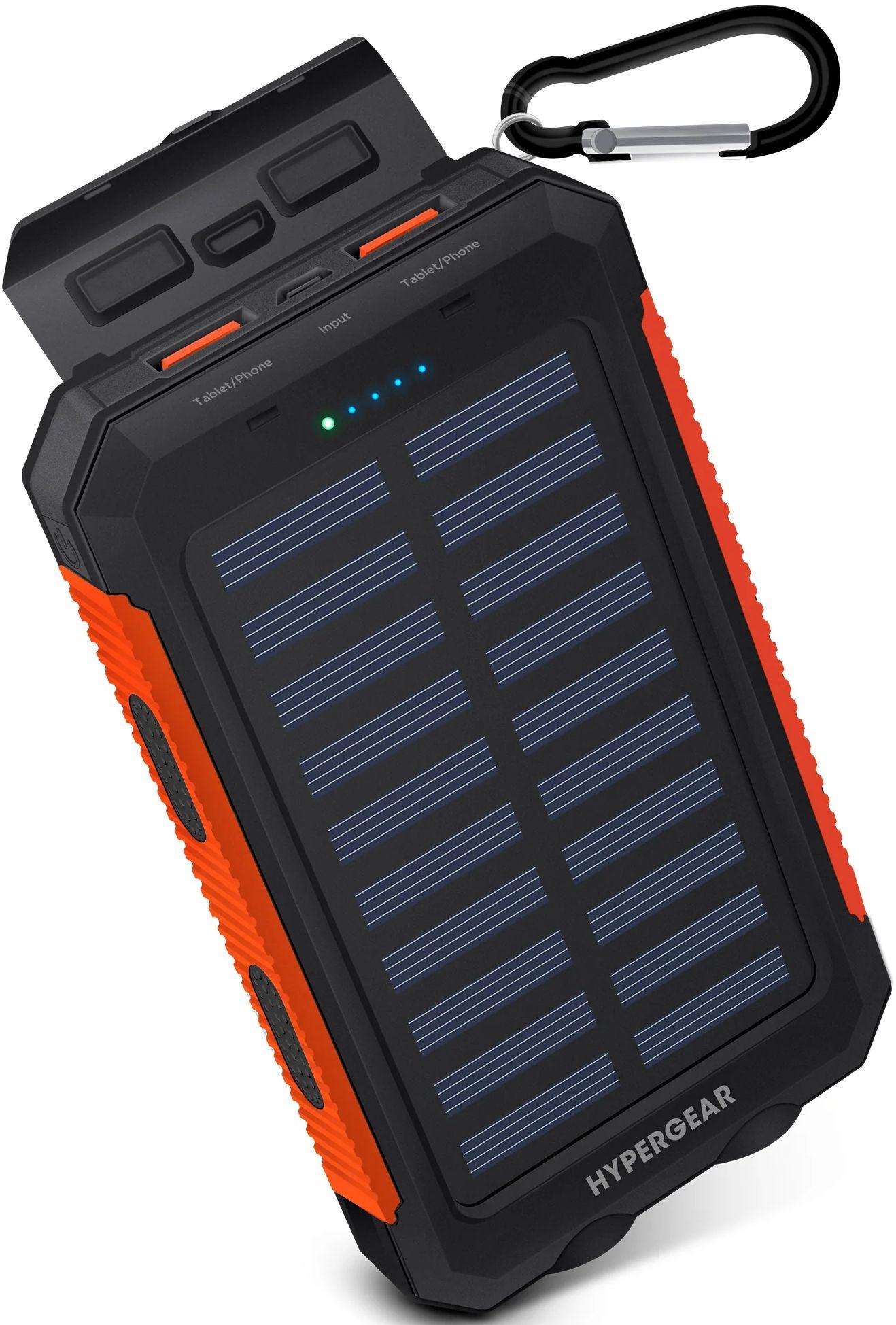 HyperGear  10000mAh Dual USB Solar Power Bank  - Black/Orange - Brand New