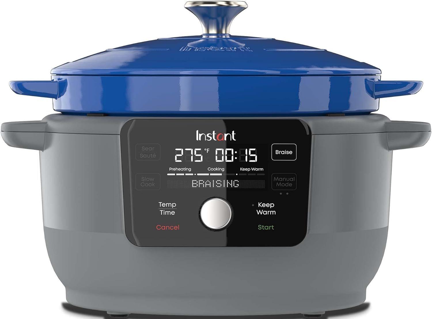 Instant  6-Quart 1500W Electric Round Dutch Oven - French Blue - Excellent
