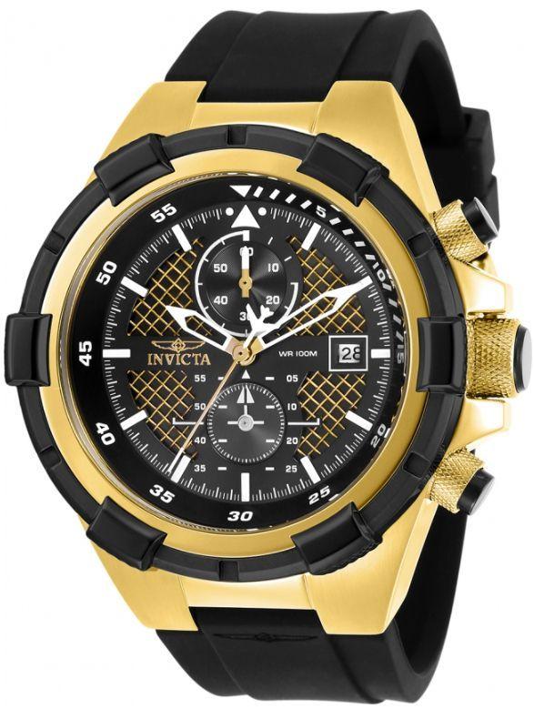 Invicta Mens Aviator Watch - Gold/Black