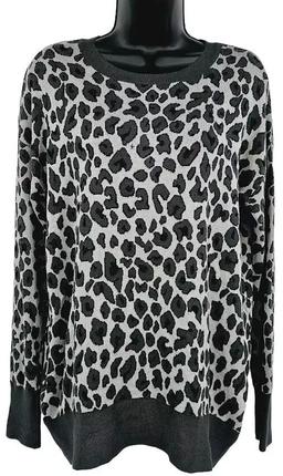 Isaac Mizrahi New York Women's Lounge Sweater XXL - Leopard