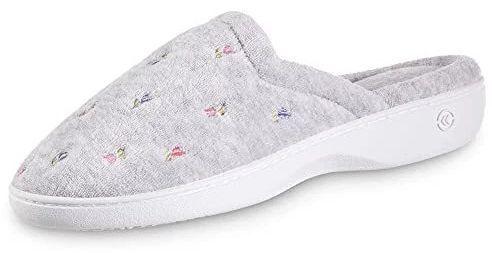 Isotoner  Bedroom Slip-On with Enhanced Heel Cushion - Heather Gray - 7 - New With Tags