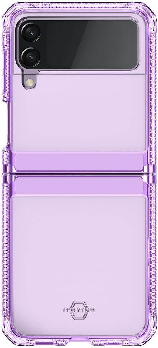 Itskins  Hybrid Clear Phone Case for Galaxy Z Flip3 5G - Lavender/Transparent - Brand New