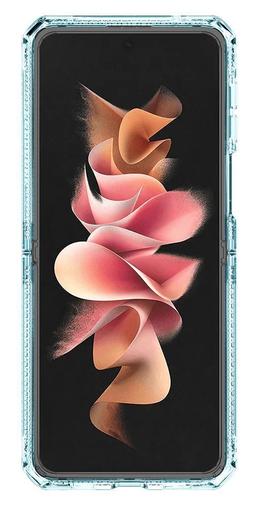 Itskins Hybrid Clear Phone Case for Galaxy Z Flip3 5G - Light Blue/Transparent