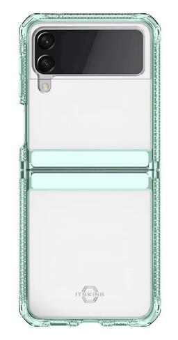 Itskins Hybrid Clear Phone Case for Galaxy Z Flip3 5G - Light Green/Transparent