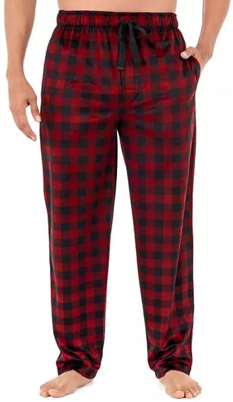 Izod  Men's Fleece Sleep Pant XXL - Red/Black - Brand New