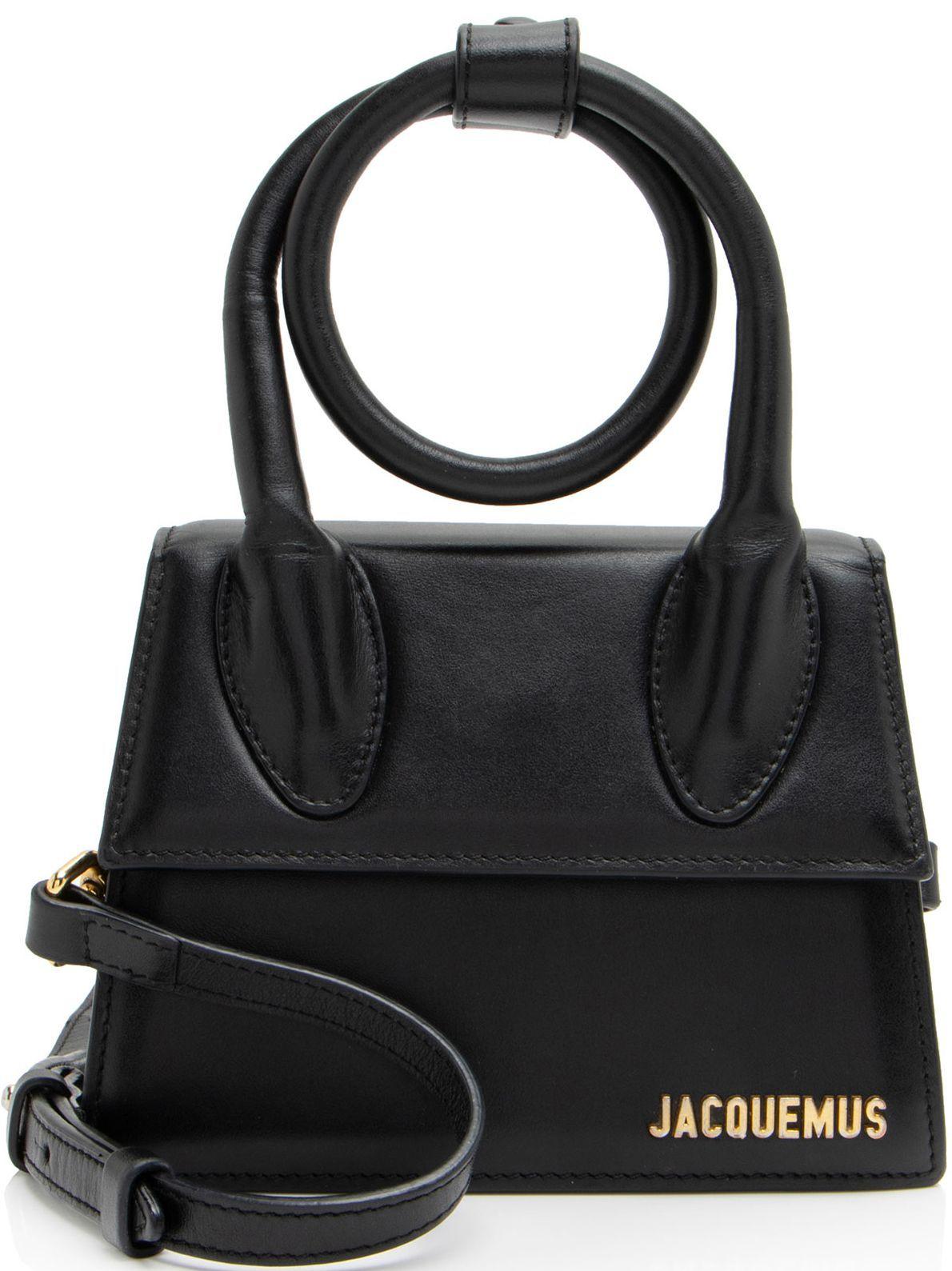 Jacquemus  Leather Le Chiquito Noeud Bag - Black - Leather - Good