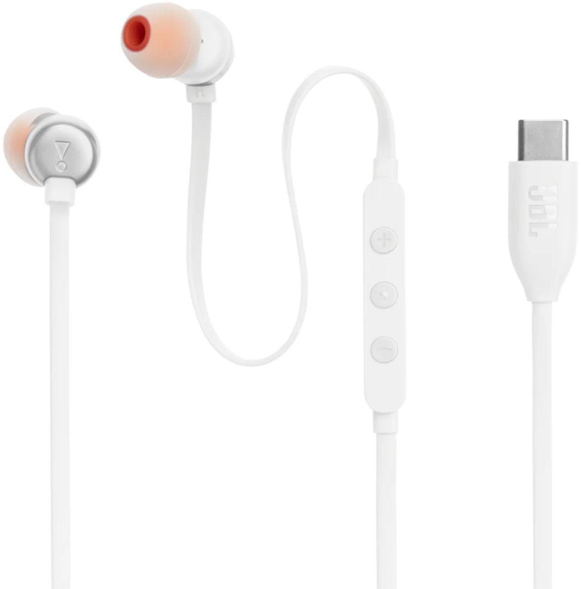 JBL Tune 310C USB-C Wired Hi-Res In-Ear Headphones - White