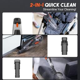 Jeshow SL81B Handheld Vacuum Cordless Car Vacuum - Orange/Black