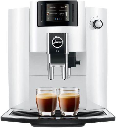 Jura  E6 Automatic Espresso Coffee Machine - Piano White - Premium