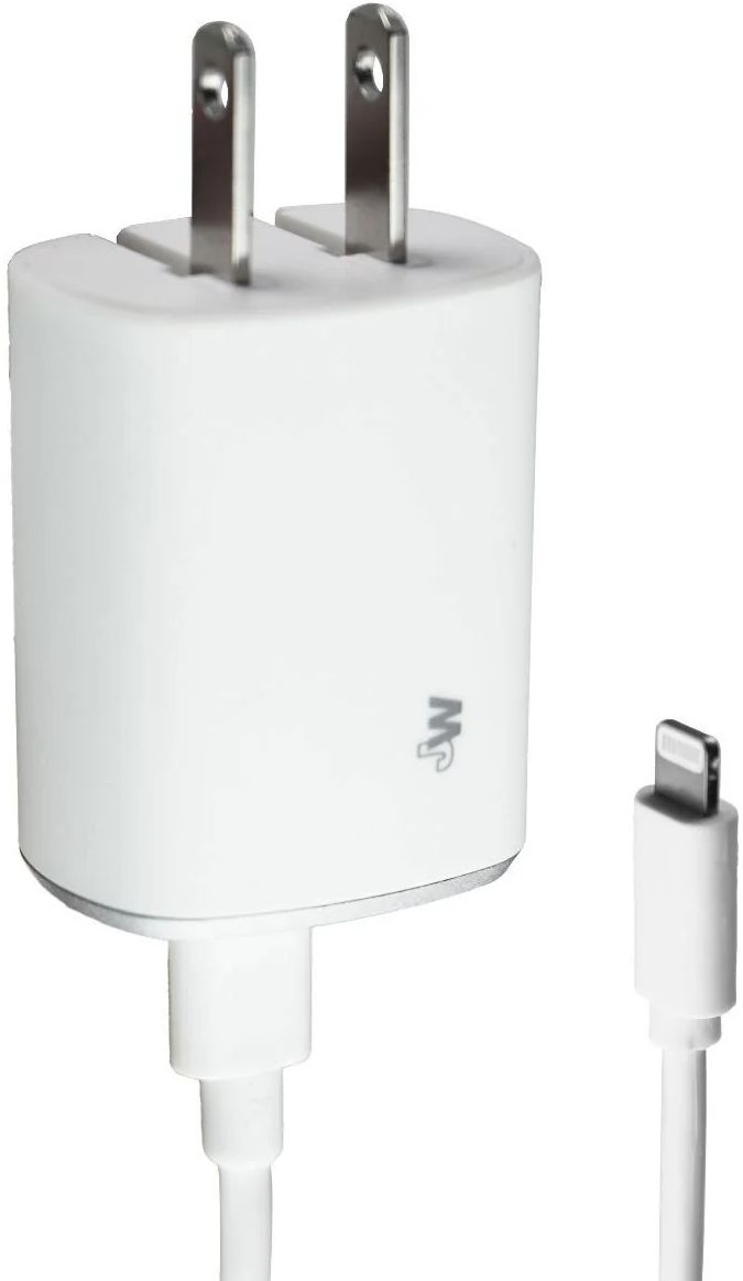 Just Wireless 8-Pin to USB-C MFi Wall Charger (6FT) (18W) - White